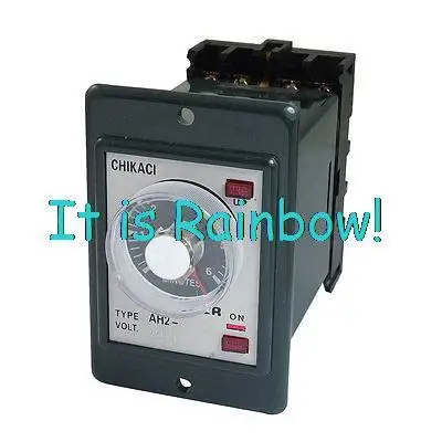 

Free Shipping Rotary Knob DPDT 8 Pins 0-6M 6Min Timing Time Relay AC 220V AH2-Y w Socket