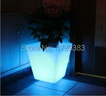 Aliexpress Free Ship Outdoor Colorful Height 26cm Pp Glow Free Ship Outdoor Colorful Height 26cm Pp Glow Led Flower Tub Plant Pot Light Wireless Battery Illuminated Ice Bucket Square