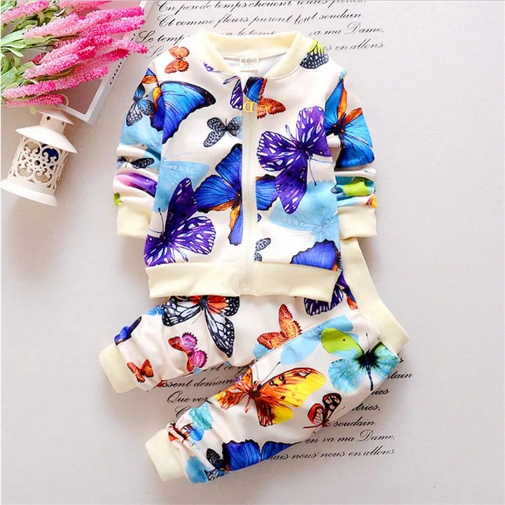 

Spring autumn girls clothes sets kids cotton cartoon tops+pants 2cps tracksuits for children girls fashipn sport clothing outfit