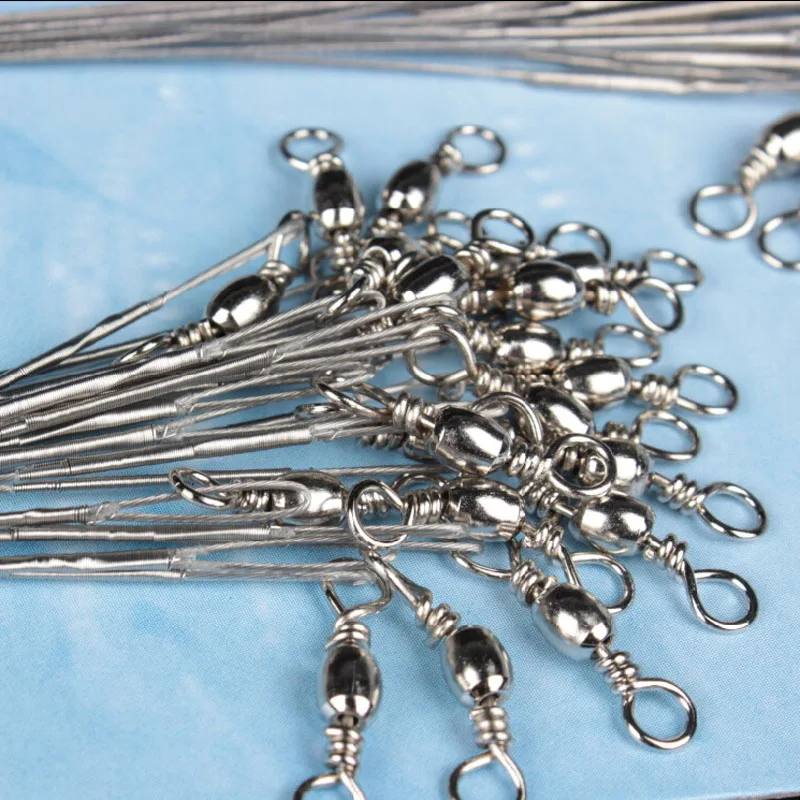 

60pcs 15/20/25cm Saltwater Sliver Line Wire Leader Fishing Tools Saltwater Line Wire Leader Fishing Tools ALS8