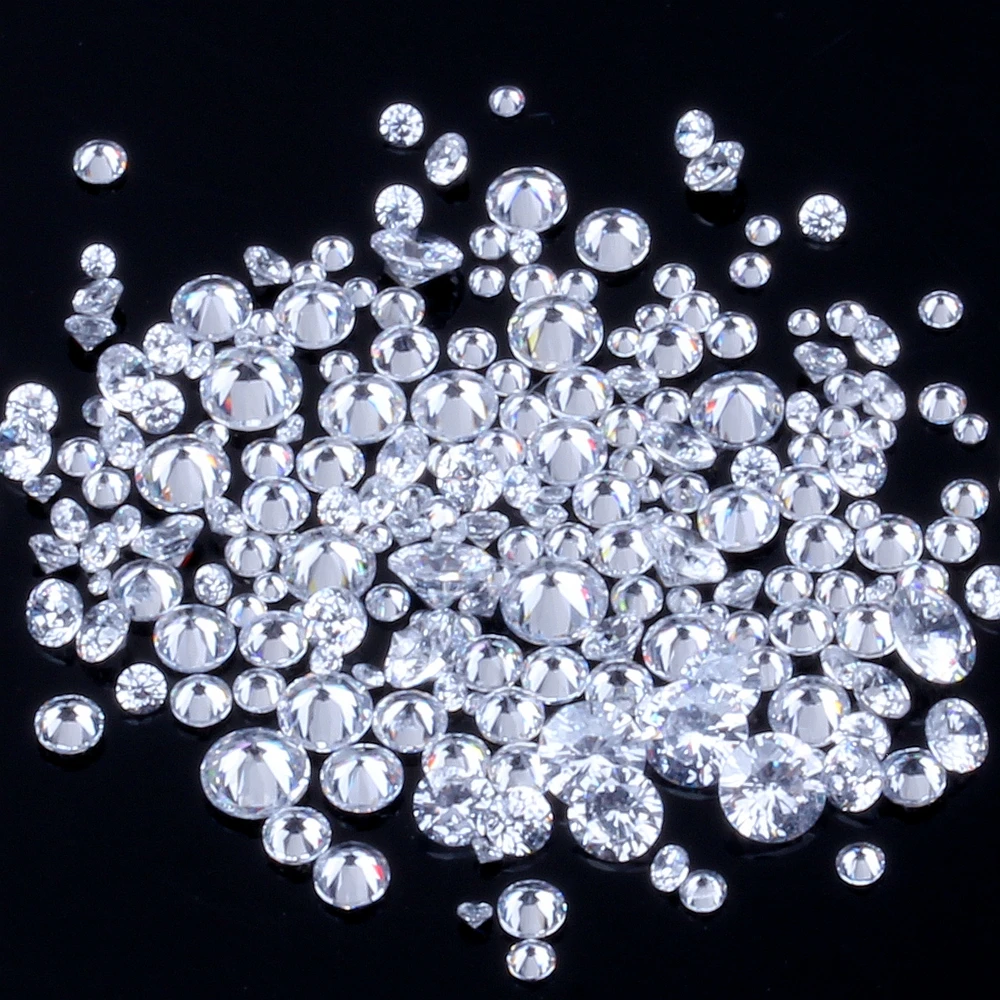

0.8~4mm And Mix Size 200pcs 5A White Loose Cubic Zirconia Bead Stones Round Cut Loose CZ Stone Synthetic Gems For Jewelry DIY