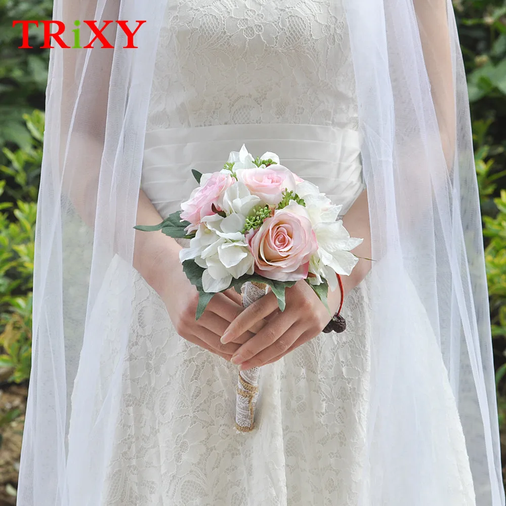 TRiXY B11 Романтические цветы Букеты свадебные искусственные ручной работы букет