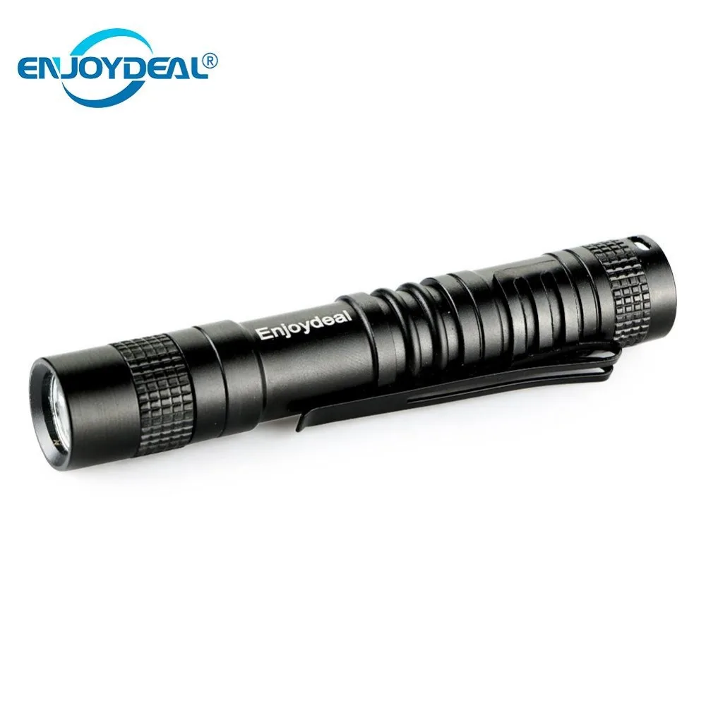 Enjoydeal CREE XPE-R3 LED 1000 Lumens LED Mini Penlight Flashlight Belt Clip Pocket Torch Portable Flash Torch Lamps Use 1xAAA