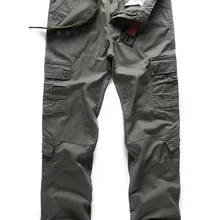 Осенне-весенние военные армейские повседневные брюки карго мужские карманные рабочие походные хлопковые брюки на молнии для занятий спортом