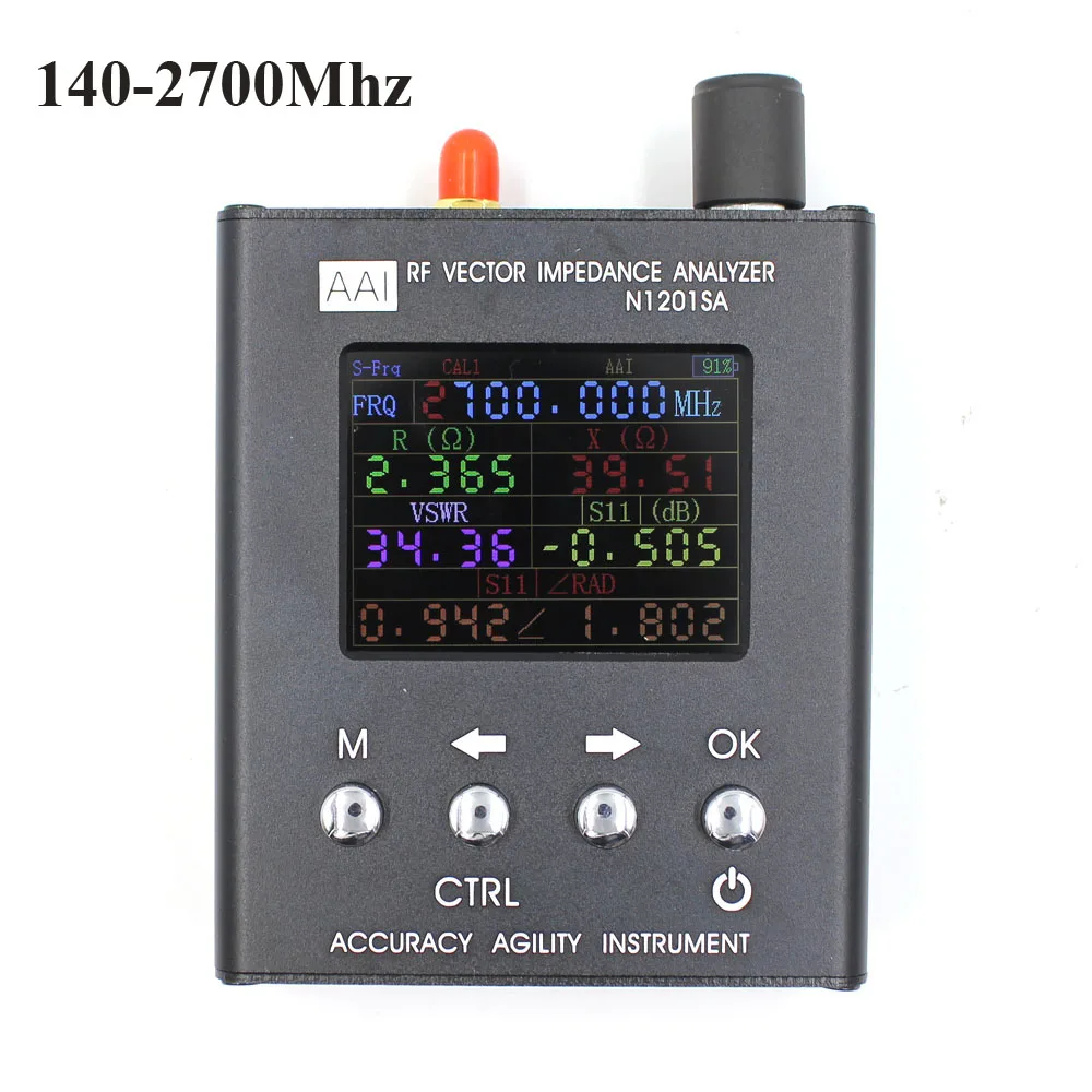 English Verison N1201SA UV RF Vector Impedance ANT SWR Antenna Analyzer Meter Tester 140MHz 2 7GHz