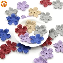 30 шт. маленькие Изысканные кожаные цветы ручной работы искусственный цветок голова Свадебный декор DIY Скрапбукинг Ремесло Искусственные товары для цветов