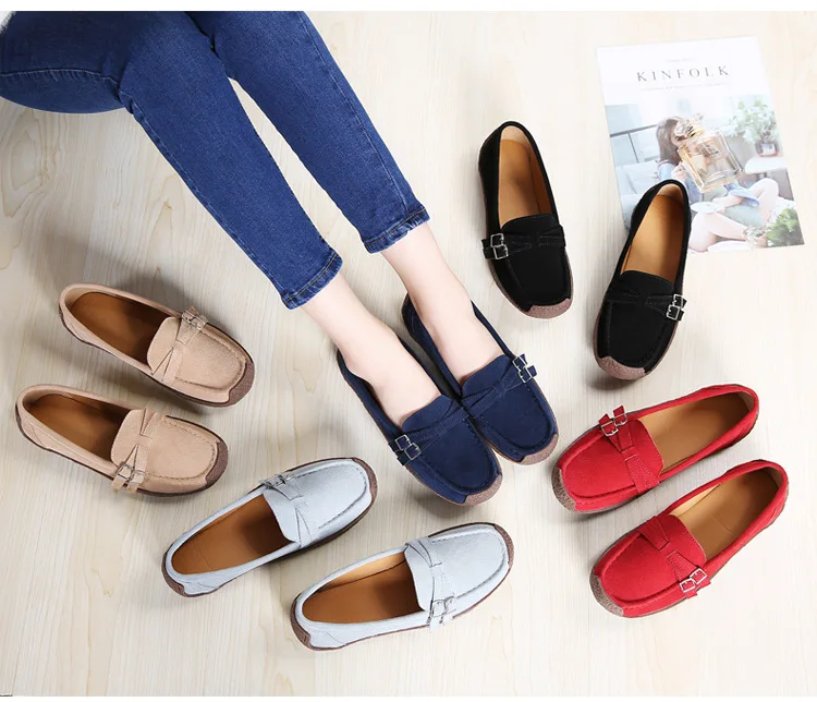  Cross-border7032 Spring European and American New Snail Shoes Outside Leather Leisure Sports Shoes