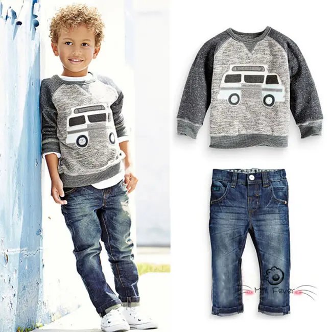 Popular Boys Sweat Suits-Buy Cheap Boys Sweat Suits Lots From Fall Winter Baby Boys Denim Sets Clothes Kid Car Cartoon Sweat T Shirts+Jeans Trousers - Popular Boys Sweat Suits-Buy Cheap Boys Sweat Suits Lots From
