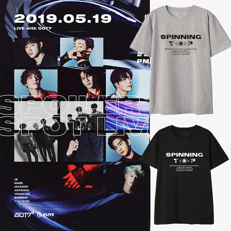 Новинка 2021 Футболка Kpop GOT7 из розового хлопка с принтом женская/Мужская Уличная