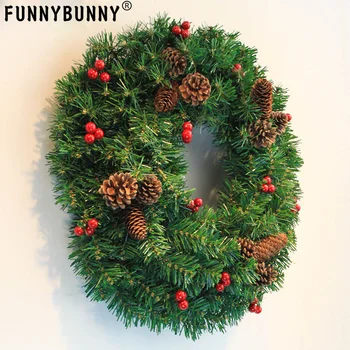 

FUNNYBUNNY Christmas wreath door ornament Pine decoration door wreath Christmas ornament