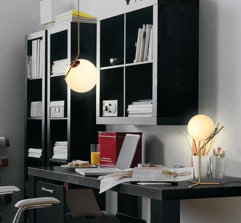 Nordic Style Pendant Light Glass Ball Lampshade Modern LED Pendant Lamp For Dining Room Bedroom Hanging Light Fixtures (4)