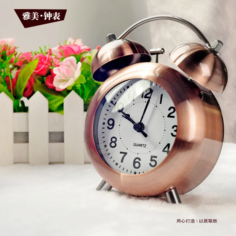 

2019 Creative Globe New Metal Table Alarm Clock Luxury Design Quartz Despertad Desk Clock