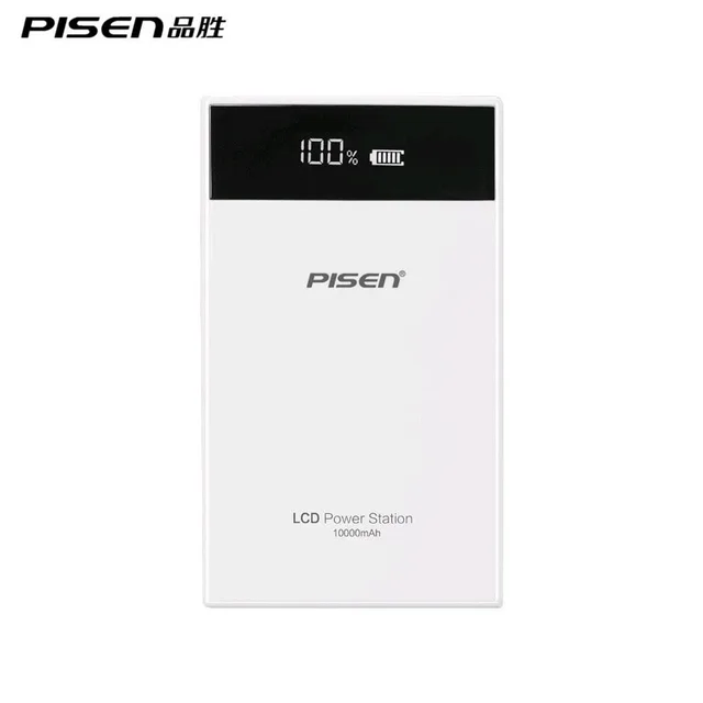 Pisen двумя портами USB Powerbank станция 10000 мАч 2A быстрый зарядное устройство для iPhone Samsung Xiaomi Huawei планшет портативный