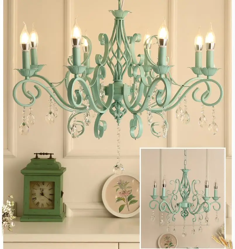 Decoração para Casa Pingente de Cristal Frete Grátis Moderno Rosa Verde Estilo Nórdico Criativo Breve Restaurante Luzes Personalizado Lâmpada 2 Cheap Lustres
