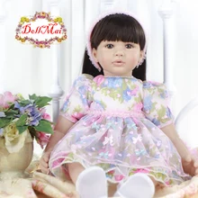 60 см куклы reborn мягкий силиконовый винил куклы bebe Принцесса reborn bonecas разноцветное платье новорожденных настоящий ребенок Куклы и игрушки подарок