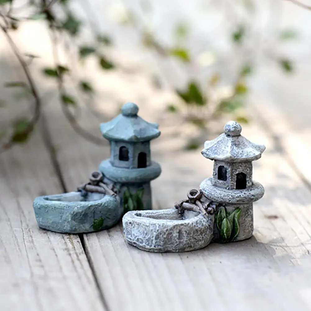 

Mini Pool Tower Miniature Landscape DIY Ornament Garden Decoration Resin