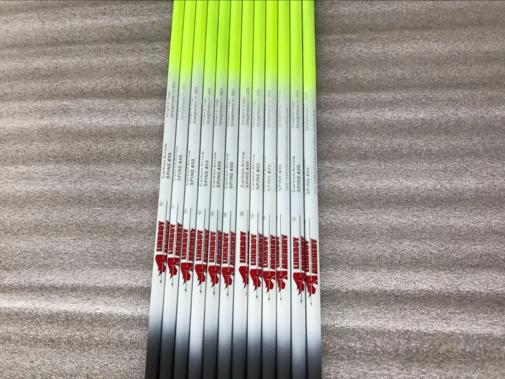 12 шт. стрелы из чистого углерода длина 30 дюймов диаметр 6,2 мм в розовом/желтом/зеленом/синем цвете для DIY стрельбы из лука и охоты
