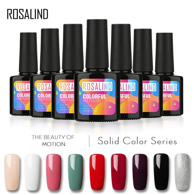 

ROSALIND Gel 1 Classical 10ML pure color 58 Colors 01-30 Gel Nail Polish Nail Art Nail Gel Polish UV LED Gel Soak-Off Varnish