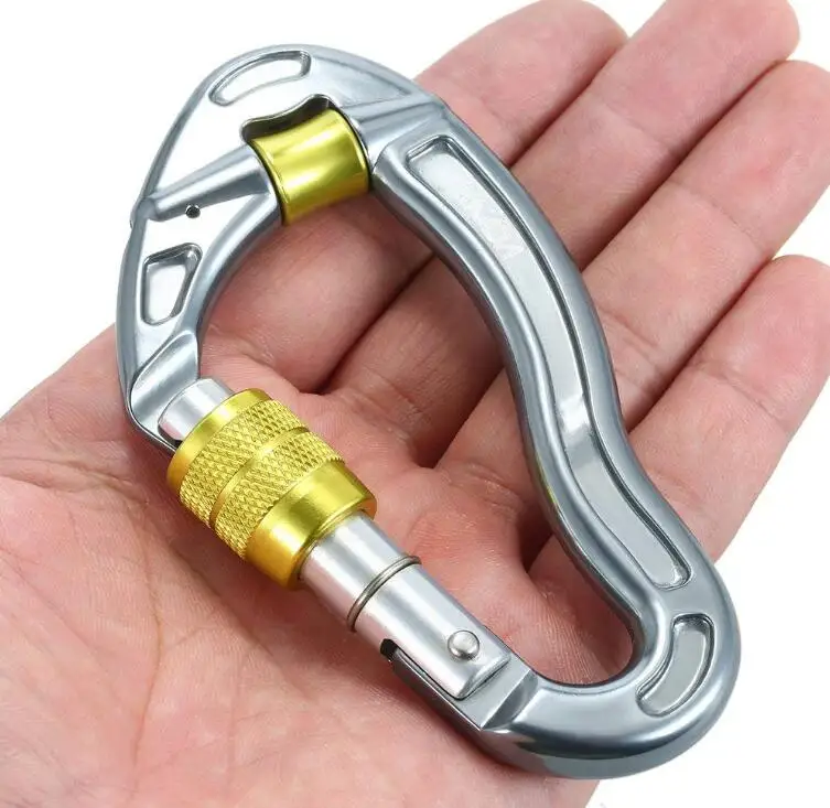 

10 Pcs 25KN Locking Carabiner Screw Lock Carabiner Hook for Rock Climbing Mountaineering, Camping Hammock Keychain Carabiners