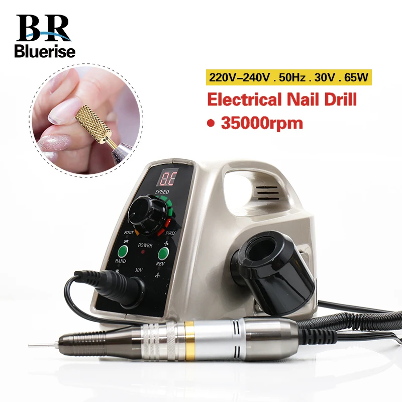 

Bluerise60W Powerful Electric Professional Nail Drill EU Plug Art Pen Polish Drill Equipment Pedicure File Polish Tool Feet Care