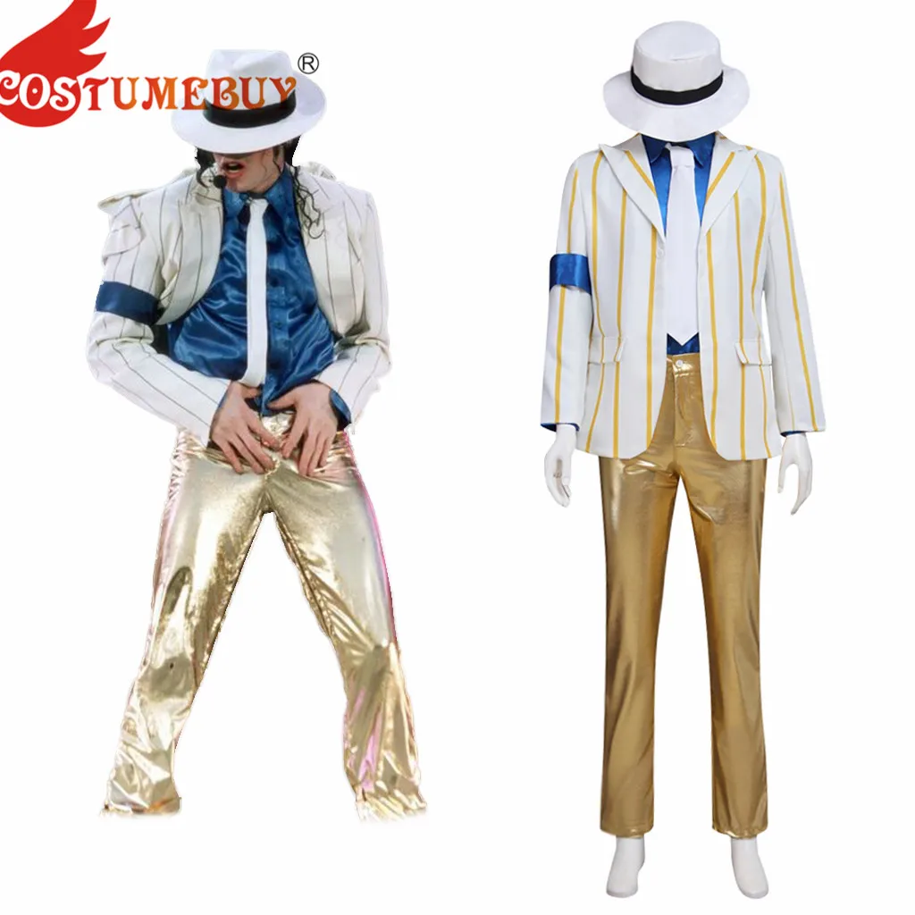 

CostumeBuy For Michael Jackson Smooth Criminal MJ Suit Cosplay Costume Halloween Carnival Uniforms Custom Made