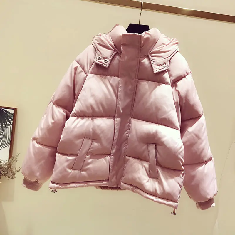 Women Winter Jacket Hooded Loose Coat Women Parka Short Thicken Cotton