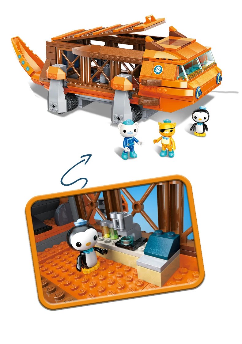 Обучающий строительный блок Octonauts GUP-G мобильных спидеров пусковой установки и Barnacles kwazii песо 378 Обучающие Кирпичи Игрушка для мальчика