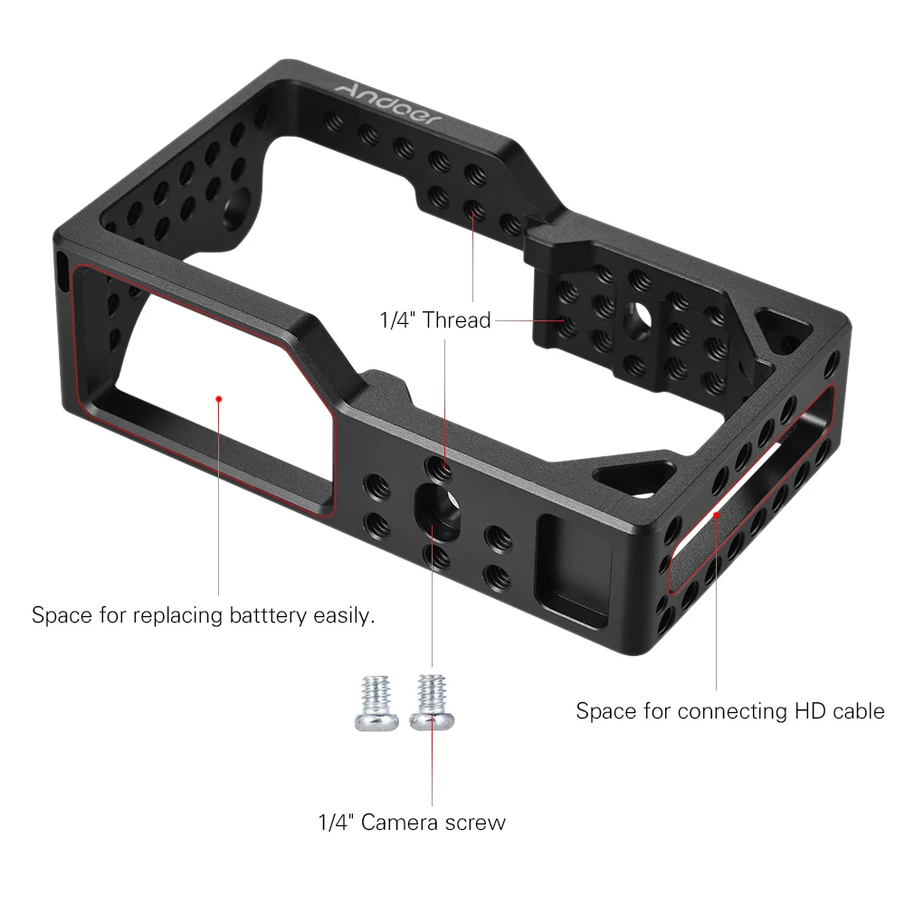 Камера andoer Cage Rig защитное устройство-стабилизатор с верхней ручкой база 15 мм стержни для камера bmpcc для крепления фотоаксессуаров