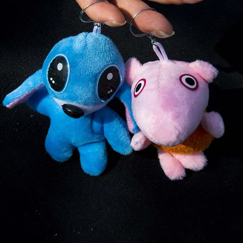 

JasopiEt 2 pcs Cute Lilo and Stitch And Pig Plush Toy Mini Plush Bag Pendant Keychain Plush Doll Wedding Gift Bouquet Doll 10cm