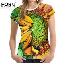 FORUDESIGNS/женская футболка s, женская футболка, кофта с изображением глаз, топы Femme Sunflower Van Gogh, футболка с принтом, женские майки Uzzlang S