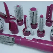 Профессиональные 10 в 1 многофункциональные инструменты для укладки волос палочки фен для волос с капюшоном выпрямитель Фен щетка для завивки волос