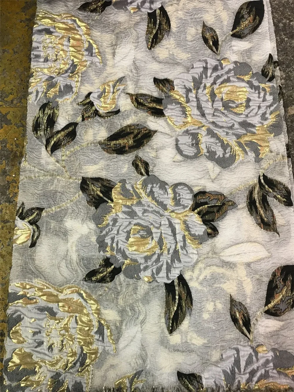 embossed lace bronzed fabric jacquard brocade fabric african negerian