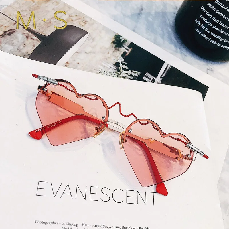Женские солнцезащитные очки Gafas винтажные дизайнерские в форме сердца 2019|Женские