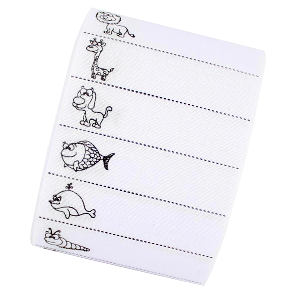 100Pcs Sew On Name Labels Animals Stickers Kids Girls Clothing Accessories