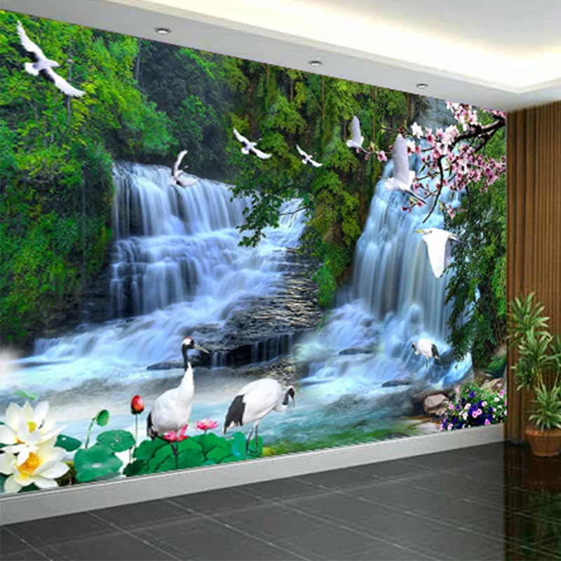 

HD Waterfalls Nature Scenery Photo Mural Wallpaper Living Room TV Sofa Study Background Wall Paper For Walls 3 D Papel De Parede