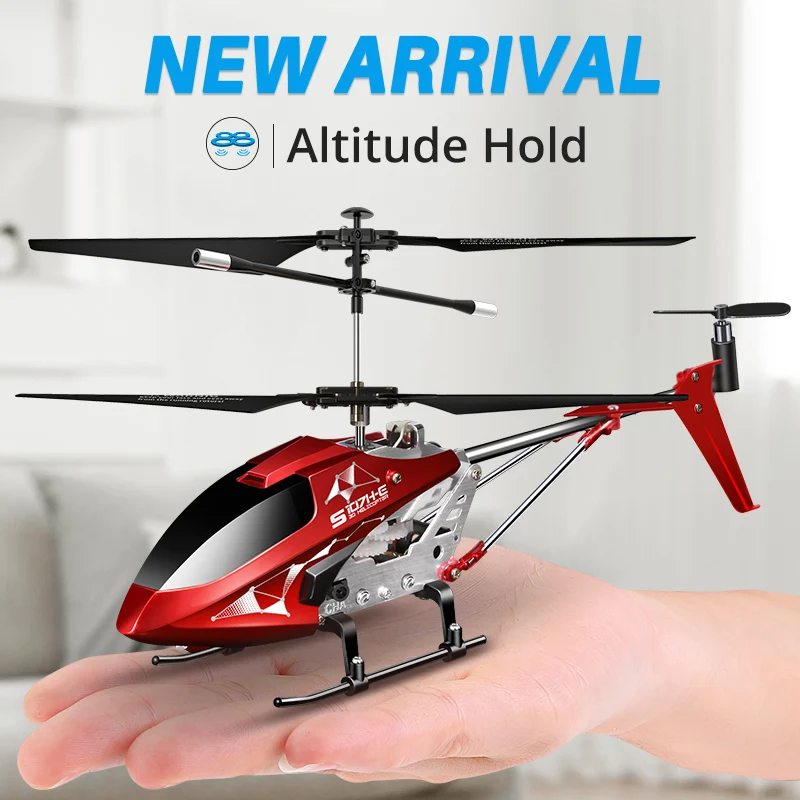 Offerte Syma S107H E Nuovo Metallo Mini Drone One chiave di Volo Elicotteri Rc Per I Bambini Gli Adulti Giocattoli All aperto divertente dron 2.4 ghz a distanza