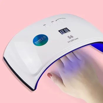 

Nail Phototherapy Machine 48W Intelligent Induction Led Nail Polish Glue Lamp Smart Timing Lcd Display Nail Light Us Plug