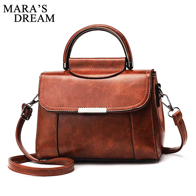 

Mara's Dream Women PU Leather Handbag Vintage Color Messenger Bag Fashion Designer Shoulder Bag Ladies Small Top Handle Handbag