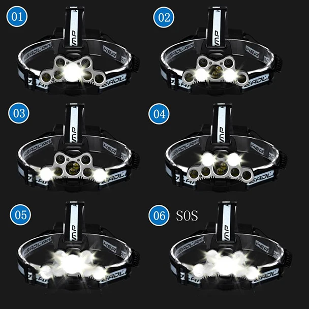 45000 lm 9x xm-l T 6 светодиодный Перезаряжаемые фары фара Путешествия Глава Факел USB Зарядное устройство 6 режимов Водонепроницаемый фар набор 2018