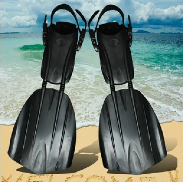 YonSub Scuba Long Fins Silicone Professional Diving Flippers Adjustable Black Fins free in