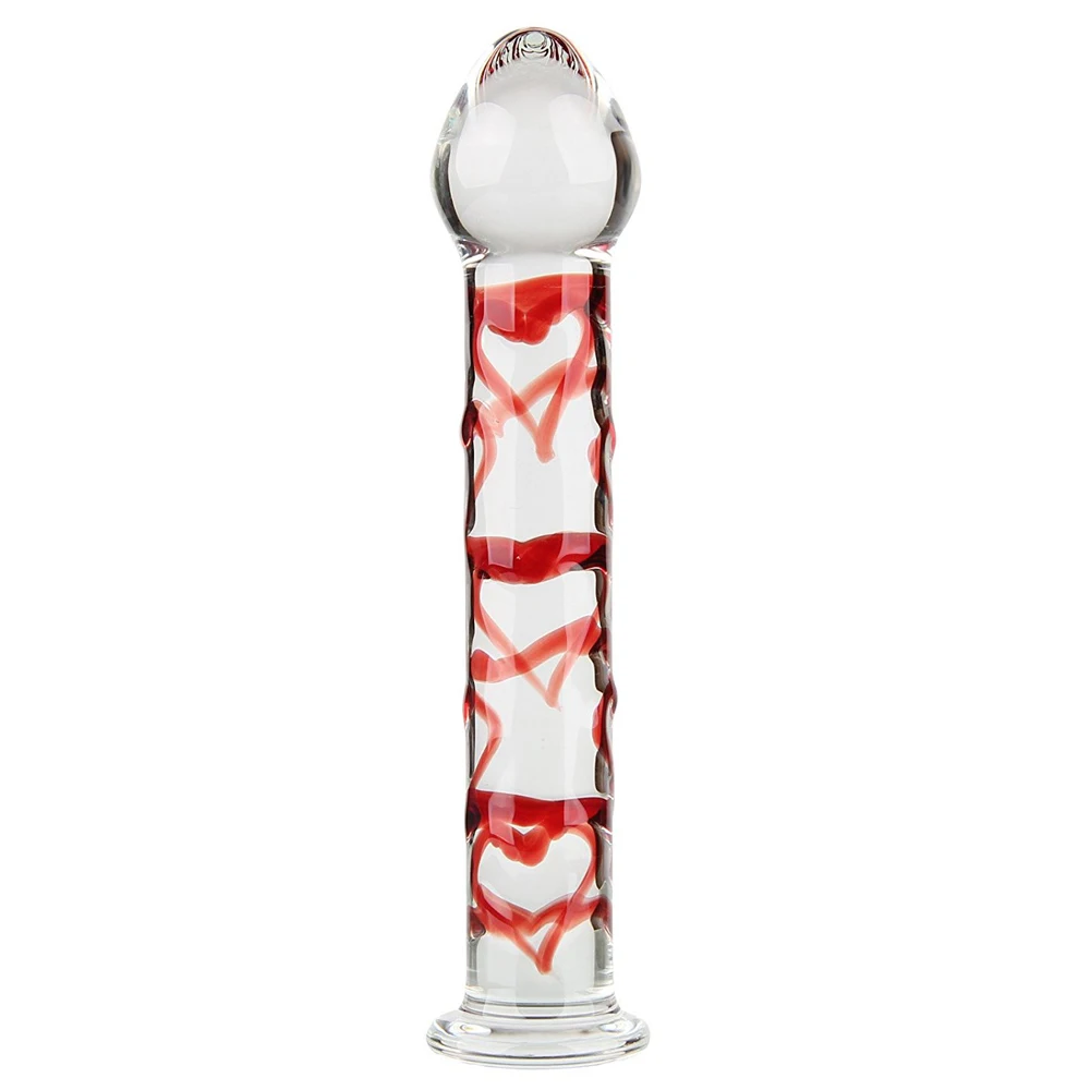 Pyrex Glass Dildo Fake Penis Crystal Anal Beads Butt Plug -3664