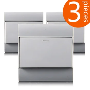 

3 Pieces 86 Type Switch Concealed Home Wall A Switch Single Control Switch Panel A8-001