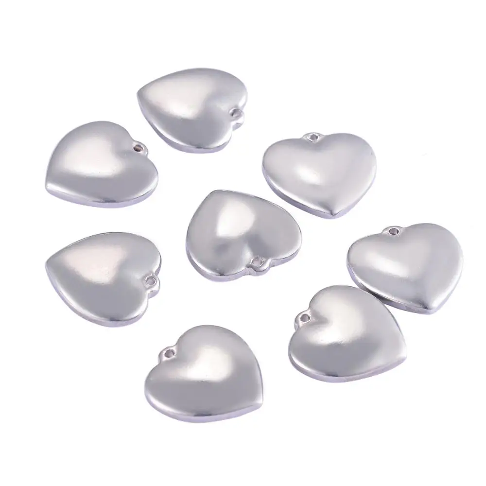

5pcs Stainless Steel Antique Silver Heart Charm Jewelry Makings DIY Necklace,Bracelet Finding Not Turn Off Color,Hypoallergenic