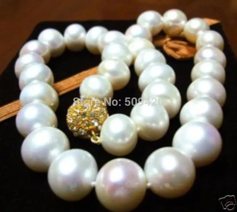 

~~ Free Shipping AAA 11-12MM SOUTH SEA WHITE PEARL NECKLACE 18 INCH