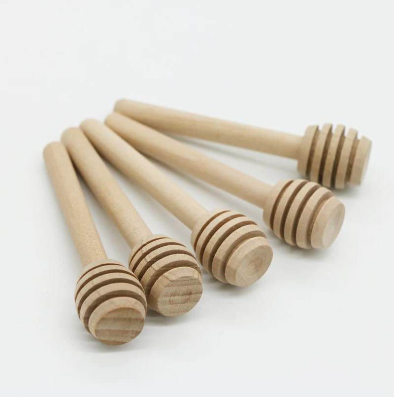 

5 pcs Mini Portable Wooden Honey Spoon Stick for Honey Jar Mixing Stick