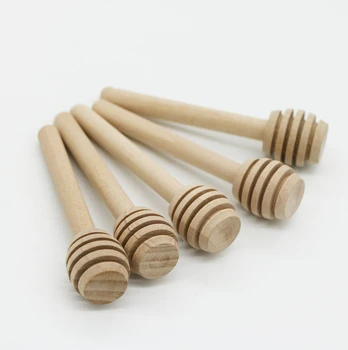 

5 pcs Mini Portable Wooden Honey Spoon Stick for Honey Jar Mixing Stick