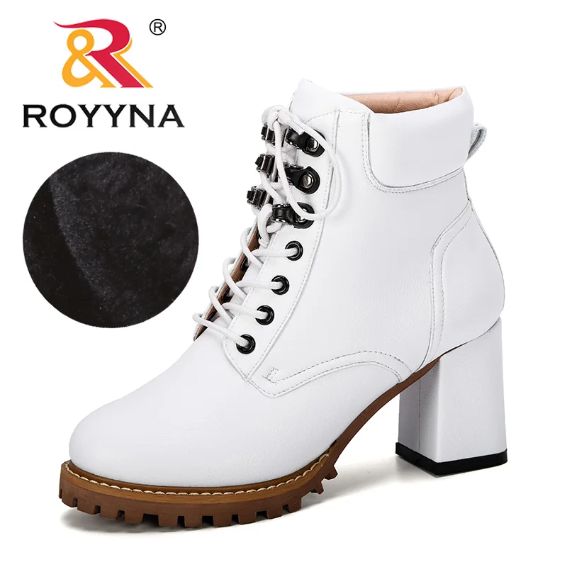 

ROYYNA 2019 New Designer Popular Fashion Women Boots Winter Ankle Platform Boots Ladies Boots Leather Shoes Women Boots Trendy