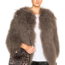 Монгольских Овец Мех животных Пальто для будущих мам Для женщин Осенняя мода Цвета шерсть Женский Пальто Подлинная монгольских Агнец Меховая куртка
