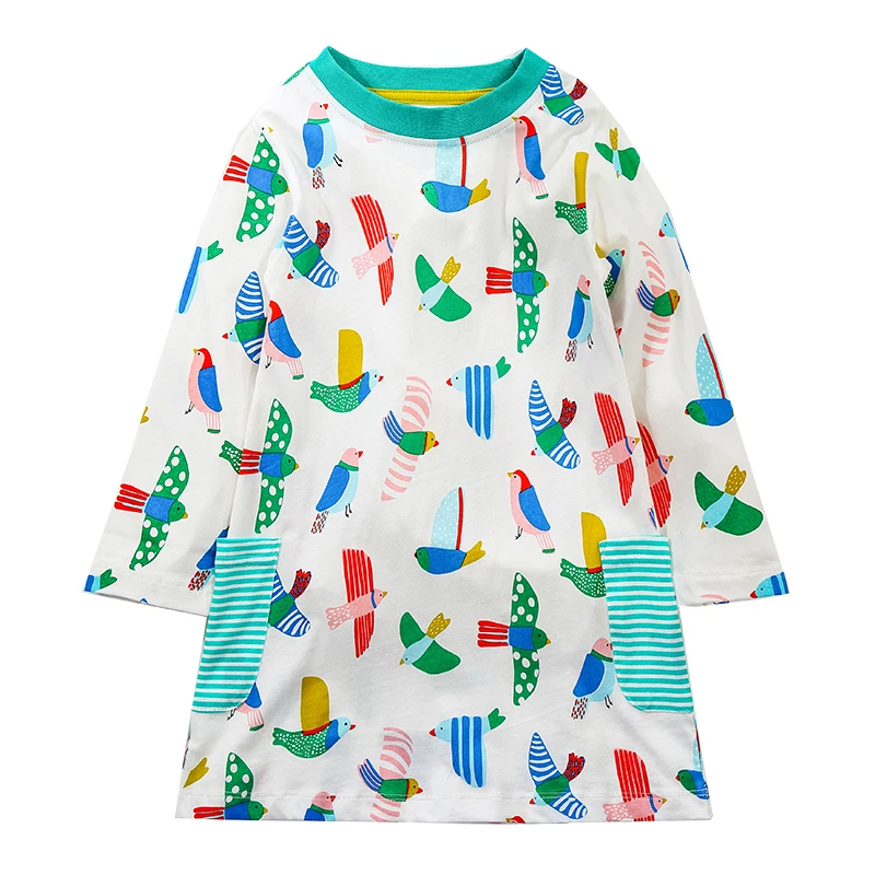 

Autumn Girl Dress Kids Clothes 2018 Brand Princess Dress Baby Tunic Animal Appliques Girls Jersey Dresses Children Party Dress