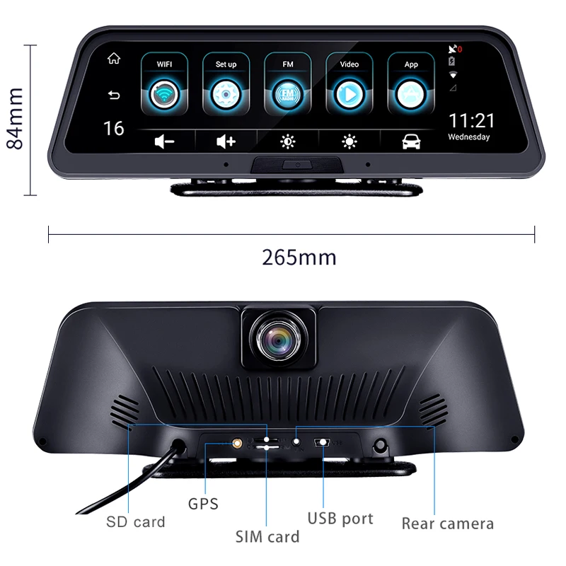 Phisung 10 &quotпотоковая 4G adas dash cam с Android авто камера двойная для автомобиля gps dvr wifi